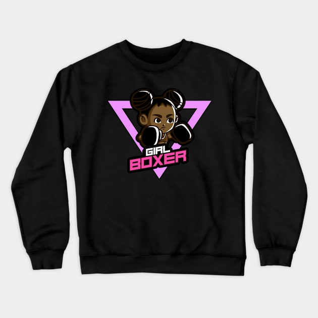 Girl Boxer Crewneck Sweatshirt by Malficious Designs